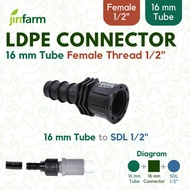 JIrifarm 16 mm Hose Connector to 1 2 Inch Female PVC Pipe (10691)