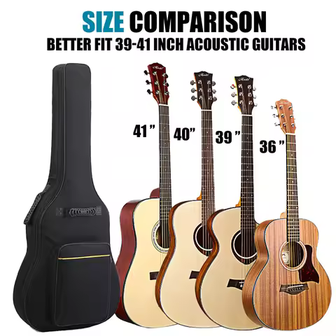 36-41 Inch Acoustic Guitar Bag with Thicken Sponge Padding Water-Resistant Adjustable Shoulder Strap