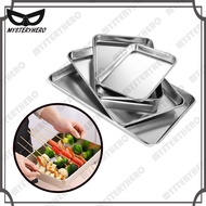 MysteryHero Stainless Steel Loyang Rectangular Bakeware Nonstick 26x20cm,(10x8in) to (13x16in)Plate 