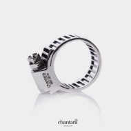 CHANTARA - แหวนตัวอักษร แหวนเลเซอร์ 8-10 ตัวอักษร แหวนเงินแท้ แหวนรมดำ แหวนรัดท่อ แหวนรัดสายยาง แหวนชาย แหวนเงินแท้925 แถมฟรี ผ้าเช็ดแหวน