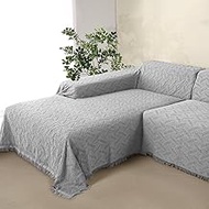 Rose Home Fashion Sectional Couch Covers for Sectional Sofa L Shape Couch Cover 2 Pcs Couch Cover Blanket for Sectional Sofa L Shape Sofa Covers for Sectional Sofa Set (XX-Large, Light Gray)