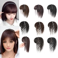 Headband With Hair Wig Original Human Hair Fake Bangs Headband Wig Korean Fashion Hair Natural I1c9
