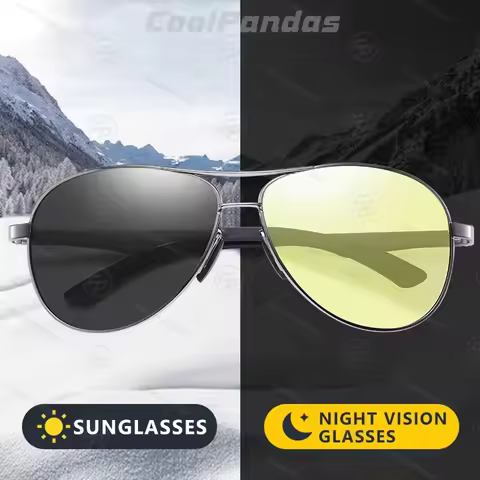 2026 Aviation Driving Photochromic Sunglasses Men Polarized Glasses Women Day Night Vision Driver Ey