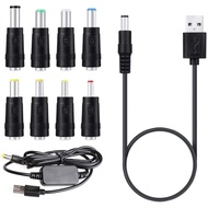 8 Connectors Adapter USB to DC Power Cable &amp; USB 5V to DC 12V Converter Step Up Voltage Converter Power Cable