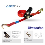 สายรัดของ Lift All รัดน้ำหนัก 900 กก. หัวล็อคเหล็ก ตะขอ J-HOOKS (สายรัดโพลีเอสเตอร์)