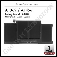 ( 1 YEAR WARRANTY ) A1405 Battery Replacement for A1369 A1466 MBA Air 13-inch 2011 2012