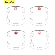 【 Ann-Car 】4ชิ้น/เซ็ต Honda Car Door Handle Protector Cover Inner Bowl Anti Scratch Sticker Jazz City BRV CRV HRV Accord Civic
