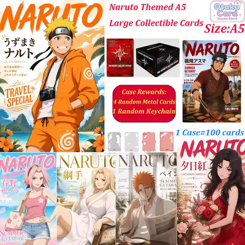 Wholesale Naruto Card A5 Size Big Collectible Cards Anime Character Premium Art Collection Card Set 