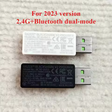 BLACK White USB Dongle Receiver Adapter RC30-0453 for Razer Blackshark V2 Pro (2023 version) 2.4G+Bl