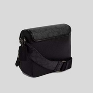 Coach Sullivan Flap Crossbody Bag In Signature Canvas Charcoal/black Br-cz396