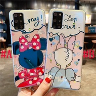 Samsung Note 20 Ultra S21 S21+ S21 Ultra S20 Plus S20+ S20 Ultra S20FE S22 Ultra S22+ Cute Cartoon Minnie Mouse &amp; Daisy Duck Blue-Ray Design Silicone Case