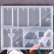 2D Pendant Panel Silicone Mold - 13 Sides (with holes)