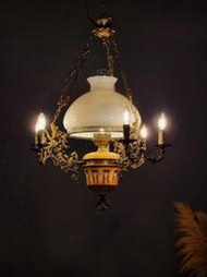 西班牙 細膩 手繪瓷 銅雕  蘑菇  水母 油燈造型 鄉村 古典 吊燈 歐洲老件  l0503【卡卡頌  歐洲古董】