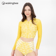 Wakingbee Rio Bratop (Sun) เสื้อว่ายน้ำแขนยาว มีบราในตัว มีฟองน้ำถอดได้ ซิปหน้า ทรงคร้อป ผ้ากันยูวี 