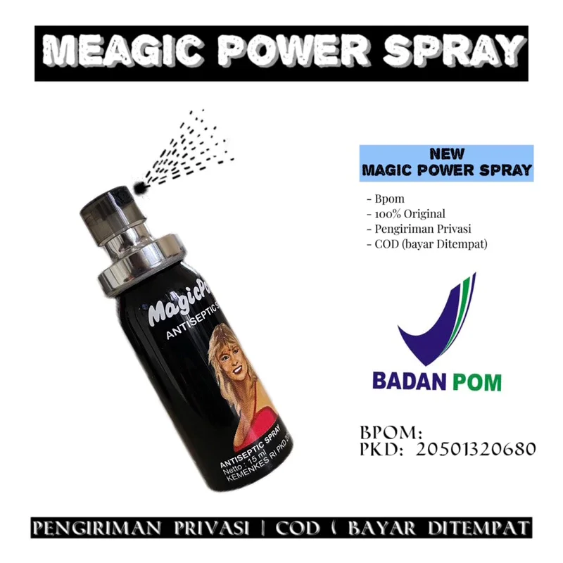 Tissue / Magic Power - Antiseptic Magic Power Spray ( Kotak Hitam ) 15ml Isi 1Botol | Magic Power Sp