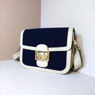 【特選貨品】中古二手Celine海軍藍拼白色馬車單肩側背腋下包手袋