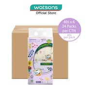 WATSONS 100% Bamboo Velvet Facial Travel Tissue Sheet XS (188mm x 105mm) 3 Ply 40s x 6 x 24s (Per Ca