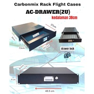 Hardcase carbonmix rack flight cases VPK AC DRAWER 2U Depth 38cm