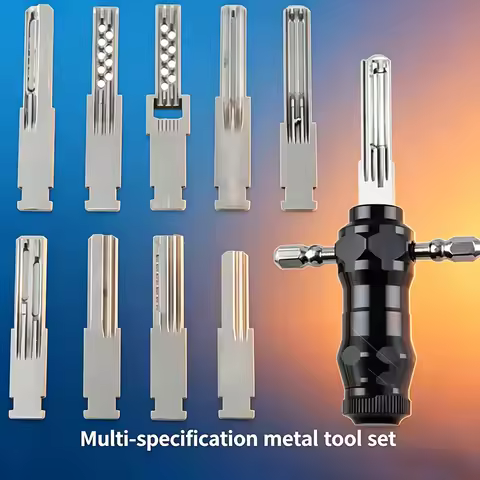 10 in 1 Tubular Lock Pick Set, Stainless Steel Interchangeable Keys, Professional Locksmith Unlockin