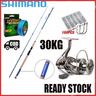 1 Set Fishing Rod Spinning Reel Fishing Reel Joran Udang Full Set 1.8-2.7M Rod Jigging shimano Reel Rod Joran Pancing