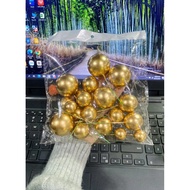 Pack of 20 decorative bronze baubles. Bronze baubles - Christmas decoration accessories, CNY, decor 