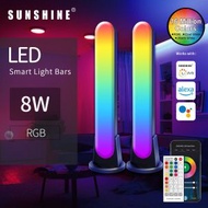 (BS-PC30-56L) 智能LED燈條 電視視聽遊戲 枱燈 檯燈 床頭燈氣氛燈 RGB彩光效果 智能電話控制聖誕禮物(黑色) (一盒兩件)
