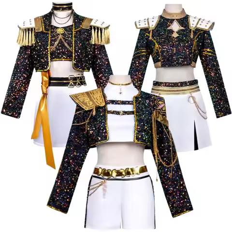 Kids Girls Rummi Zoeyy Miraa Devil Hunter Cosplay Fantasia Costume Children Idol Roleplay Outfits Ha