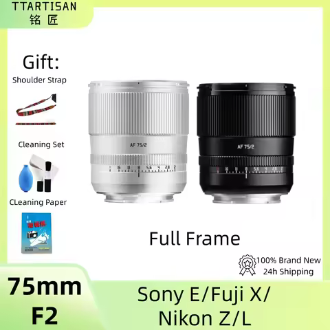 TTArtisan AF 75mm F2 Full Frame STM Auto Focus Prime Lens for Sony E Nikon Z Fuji X L Mount ZV-E1 A7