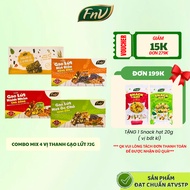 Combo of 4 nutritious brown rice bars energy bar granola bar breakfast bar mixed with FNV low-calori