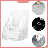 {lowerprice}  Wall Mount Flyer Holder Acrylic A5 Brochure Holder Clear Acrylic 3-tier Brochure Holder Stand Wall Mount Countertop Display Rack