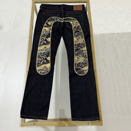 Evisu New Style Loose Straight Embroidered Jeans Trousers Men
