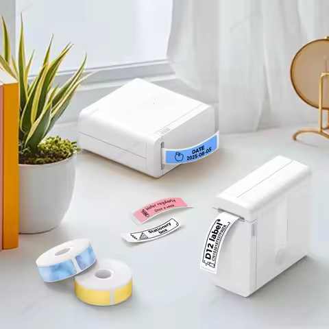 Inkless Label Printer D12 Adhesive Sticker Printer Similar as Marklife P15 P12 Q30 D11 Thermal Label