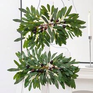 1/2pcs Artificial Olive Leaf Decoration,Door Decoration,Hanging,PE Material,55cm/21.6inch,18cm/7.1in