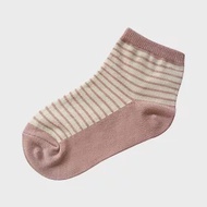 【和諧生活有機棉】兒童條紋短襪 14~17灰紅
