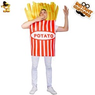 成人款薯條表演道具服裝 萬聖節化妝舞會cosplay薯條角色扮演服飾 cosplay服裝 演出服 惡搞服裝 萬聖節表演服 節日氣氛