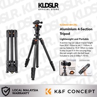 K&F Concept K234A0+BH-28L Aluminium 4-Section Tripod Payload 8kg . Updated ver of K&F Concept BI234M