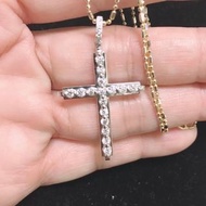 193❤️【凱莉呆】天然鑽石77分  0.77克拉 經典 十字架  18k金台鑽墜 墜子 上帝的恩典 (不含k金鍊)