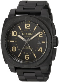 Nixon Men's A10881256-00 Charger GMT Analog Display Swiss Quartz Black Watch