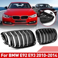 Pair Glossy Black Front Grill Grille For BMW 3-Series E92 E93 Facelift 2 Door 2010-2014