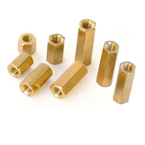 2-50pcs M2 M2.5 M3 M4 M5 M6*L Hex Brass Standoff Female To Female Thread Brass Spacer Length 3mm To 