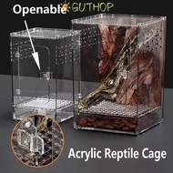 GUTHOP 1Pcs Ecological Desert Landscaping Box, High Transparent Breathable Reptile Feeding Box, Dura