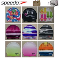 Speedo Speedo หมวกสำหรับผู้ชายและผู้หญิงกันน้ำดูแลเส้นผมการฝึกอบรมว่ายน้ำหมวกกันน้ำยืดหยุ่นซิลิโคนว่