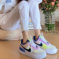 Nike Nike Air Force 1 AF1 Black Yellow Pink Suede Macaron Casual Sneakers CU8591-001