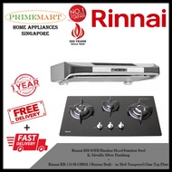 Rinnai RH-90ER Slimline Hood + Rinnai RB-7303S-GBSM 3 Burner Built-in Hob *BUNDLE DEAL - FREE DELIVERY