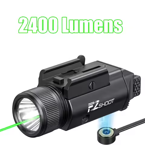 2400 Lumens Laser Light Combo High Lumen Huntin Flashlight Green Laser with Quick Install Adjustable