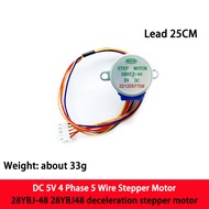 DC 5V 4 phase 5 wire stepper motor 28YBJ-48 28BYJ48 deceleration stepper motor lead 25CM
