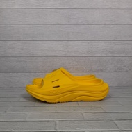 hoka ora recovery slide 3 yellow sandal