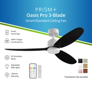 PRISM+ Oasis Pro Ceiling Fan | 3 Blades | Integrated Dimmable Lights | 6 Speed Selection NRGB
