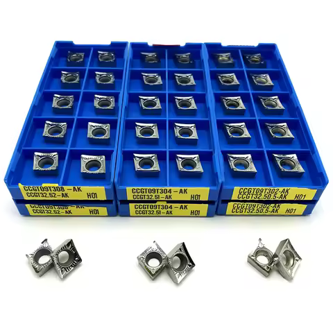 CCGT09T302 CCGT09T304 CCGT09T308 AK H01 Aluminum Lathe Tools Carbide Inserts Cutting Tool High Quali