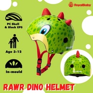 RoyalBaby Rawr Dino Helmet Skate Scooter Bike Helmet for Kids (FUJ-103) -Green